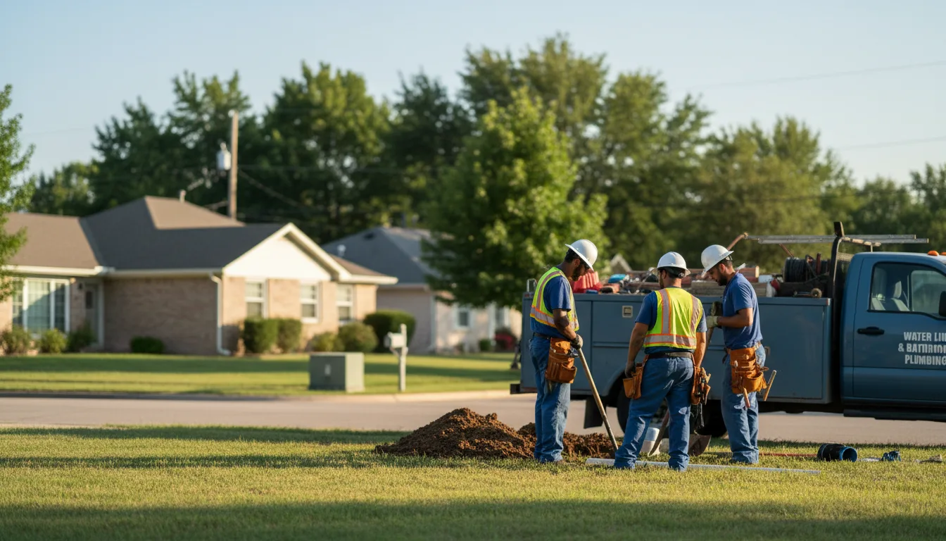 Residential water line and bathroom plumbing service in Branford, CT